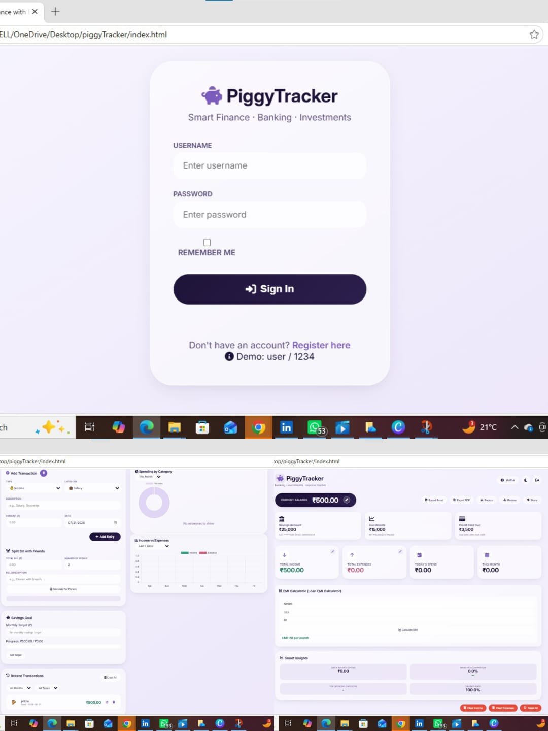 Smart Expense Tracker (Piggy Tracker)