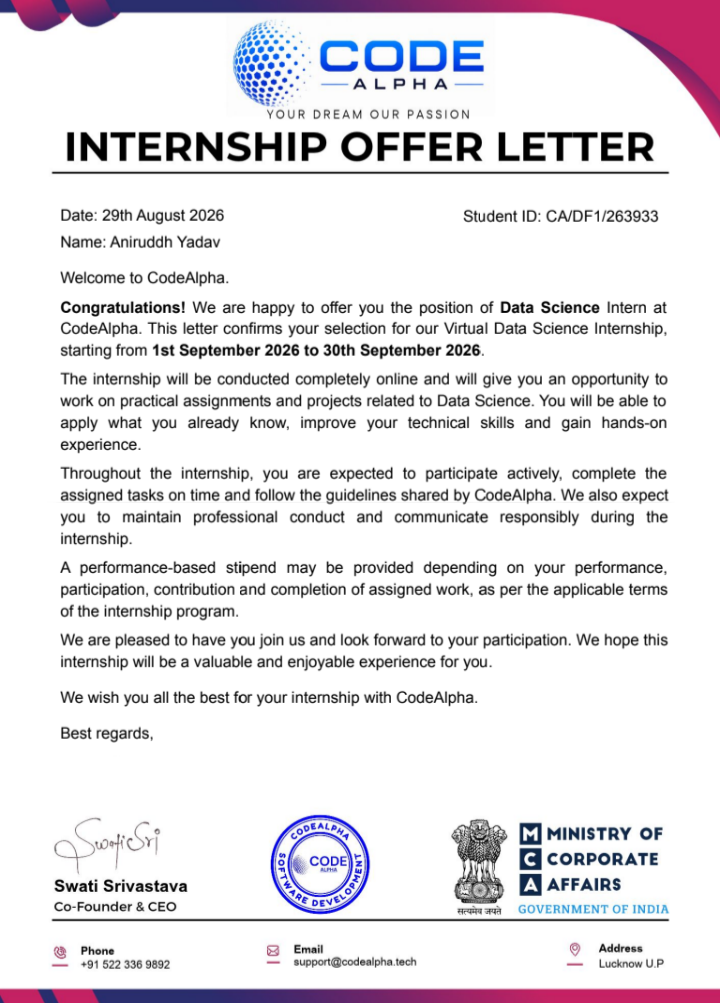 Code Alpha internship 